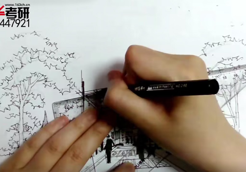 园林手绘线稿案例07